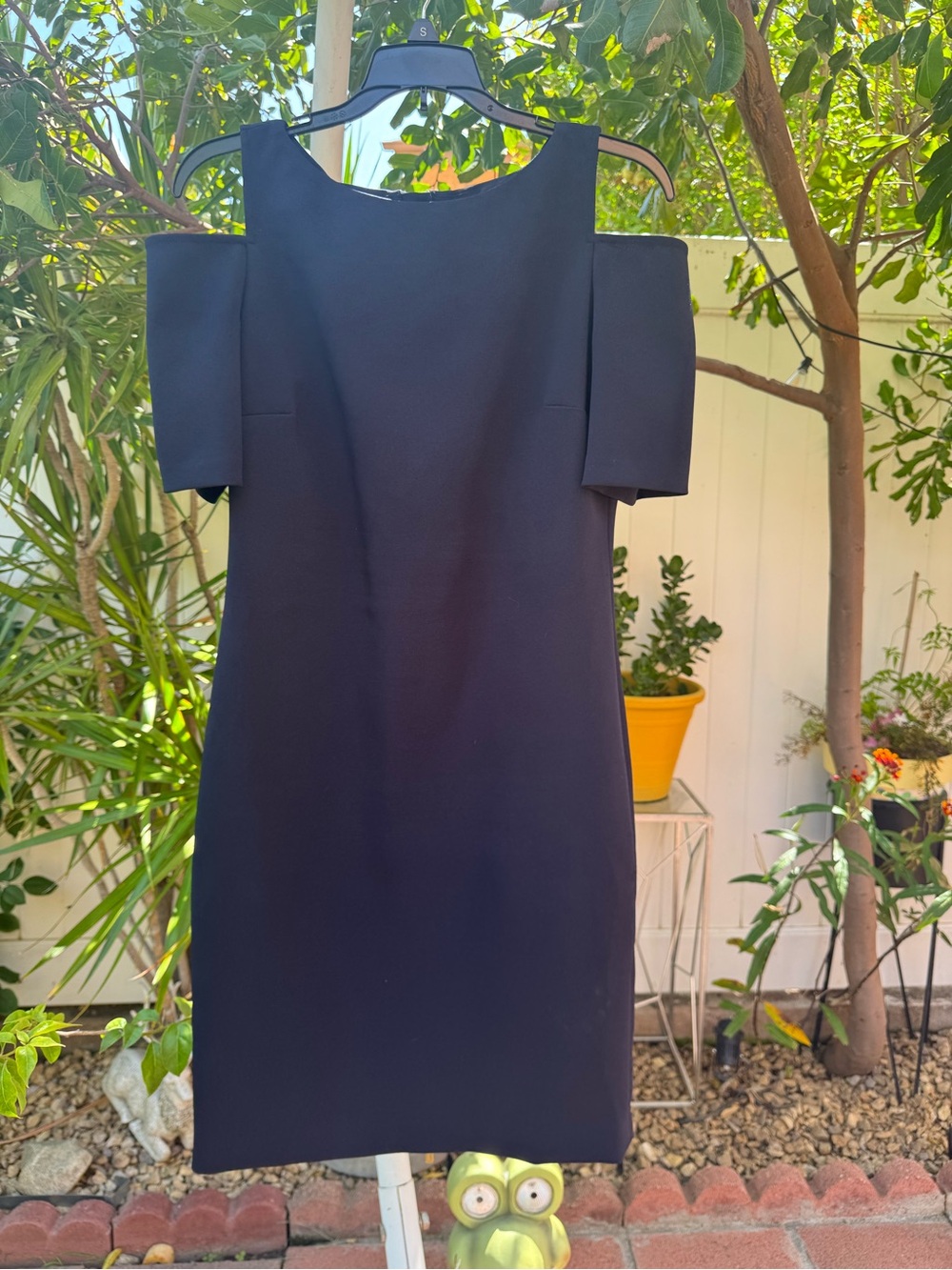 Michael Kors Navy One-Shoulder Cold-Shoulder Sheath Dress